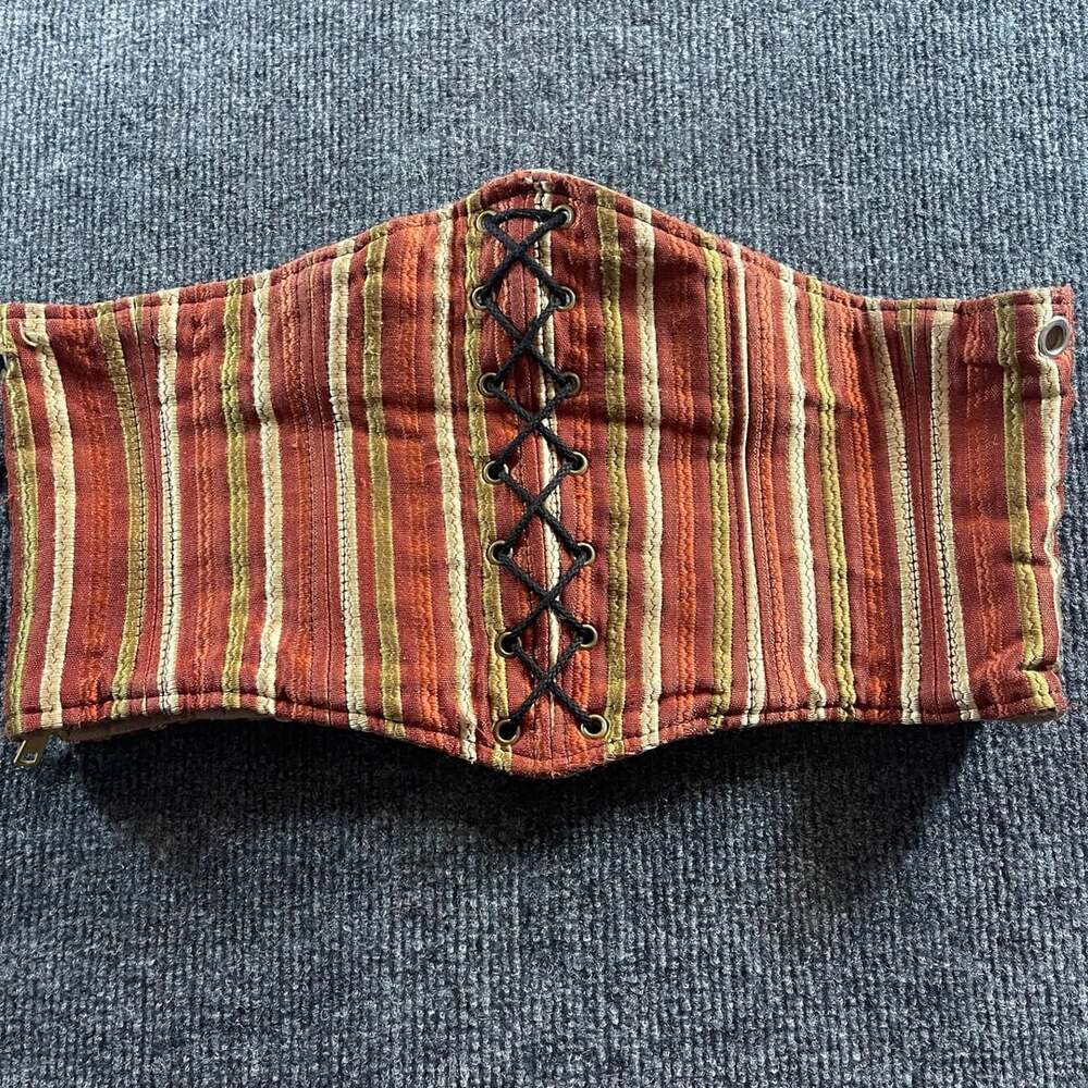 Medieval Times Corset Belt Size M Multicolor Striped Polyester